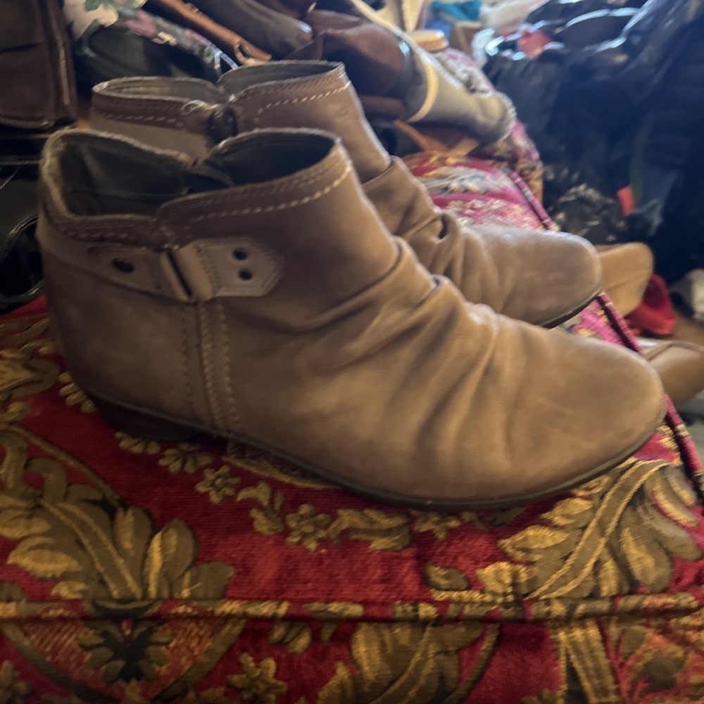Rockport Cobb Hill Nicole Ankle Boots, Stone, Womens 7.5